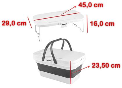 Imagem de Cesto dobrável Camping com alças 16 litros VONDER