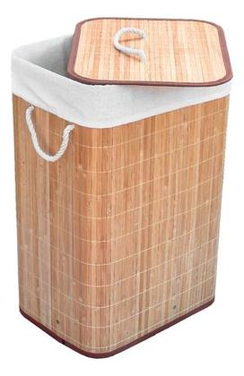 Imagem de Cesto em Bambu Premium Retangular 60cm Forrado Multiuso