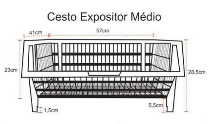 Imagem de Cesto Expositor Vazado Plástico Médio Azul