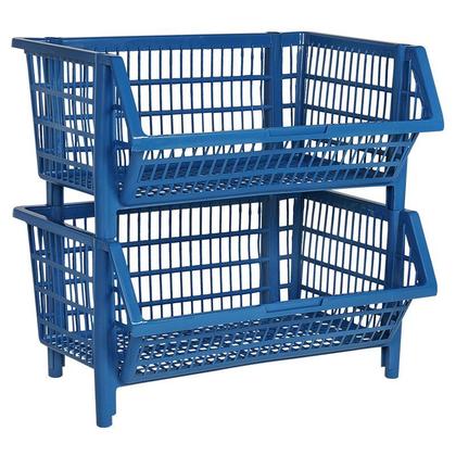 Imagem de Cesto Expositor Vazado Plástico Médio Azul