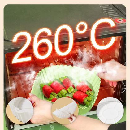 Imagem de Cesto Forma de Silicone AirFryer 20cm Protetor Antiaderente Cesta Fritadeira Bandeja Reutilizável Air Fry Air Fryer