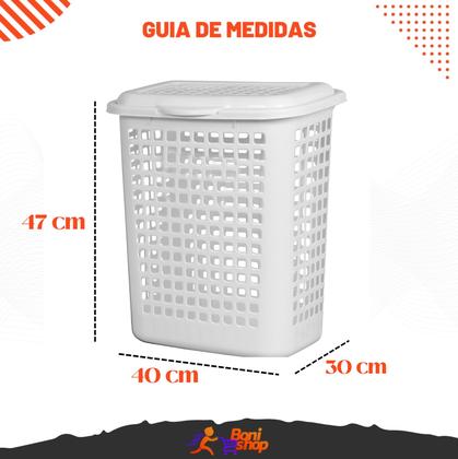 Imagem de cesto grande multiuso roupas suja com tampa removivel branco