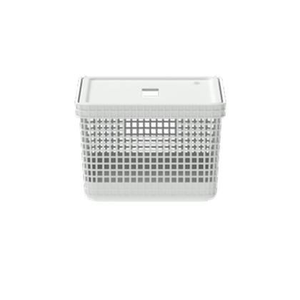Imagem de Cesto Grid Com Tampa 8 Litros Caixa Organizadora Escritório