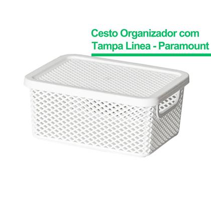 Imagem de Cesto Linea Organizador Com tampa e Alça 26 cm