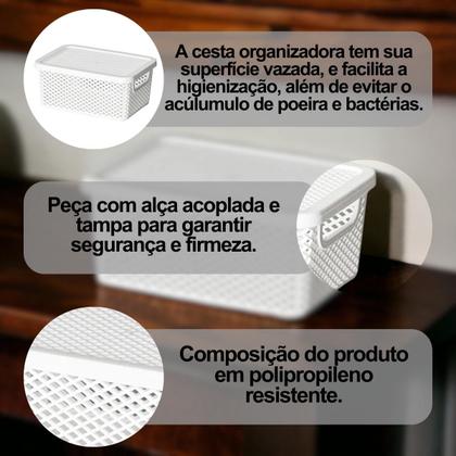 Imagem de Cesto Linea Organizador Com tampa e Alça 26 cm