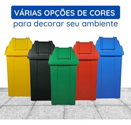 Imagem de Cesto Lixeira Com Tampa Vai-vem 100l Jsn