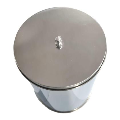 Imagem de Cesto Lixeira Em Aço Inox Com Tampa Cozinha Banheiro 5Litros