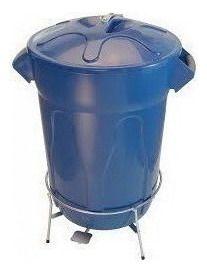 Imagem de Cesto Lixeira Plástico Pedal Com Armação Em Aço 100 Litros