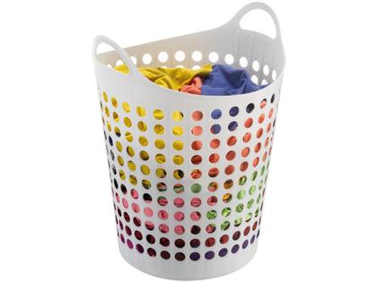 Imagem de Cesto Multiuso Flexível Roupa Limpaza Branco Arthi 44 Litros