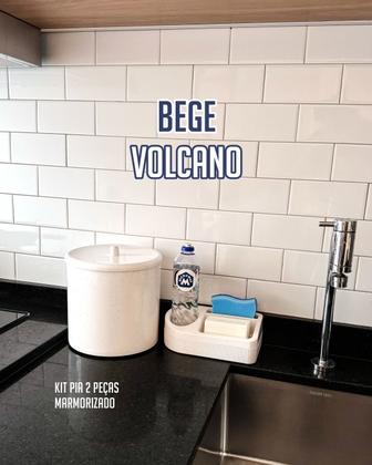 Imagem de Cesto multiuso+porta sabão bege volcano Micromax