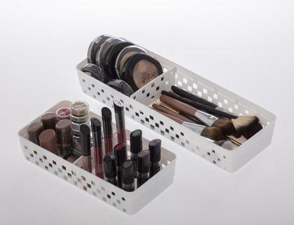 Imagem de Cesto Organizador Com Divisorias Quadratta 33X11X5 Branco