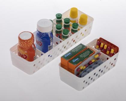 Imagem de Cesto Organizador Com Divisorias Quadratta 33X11X5 Branco