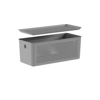 Imagem de Cesto Organizador com tampa 6,6 Litros Flow 34 X 15 X 13