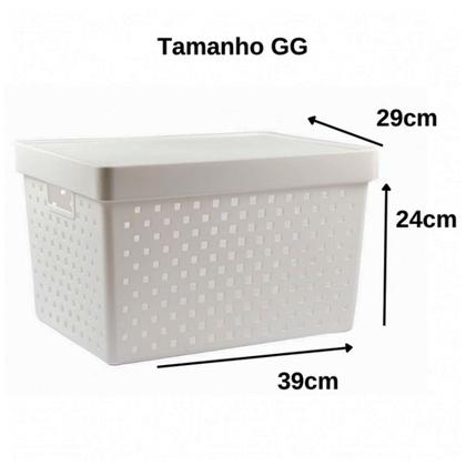 Imagem de Cesto Organizador Com Tampa Quadratta Branco