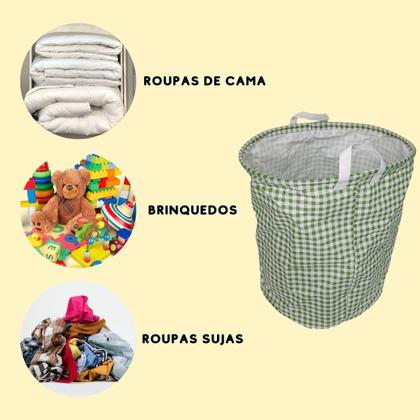 Imagem de Cesto Organizador Compactável Roupa Suja Lavanderia Adulto