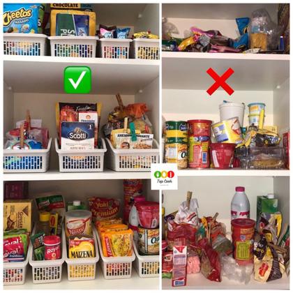 Imagem de Cesto Organizador Cozinha Geladeira  Armário KitC/4Pçs TCOOK