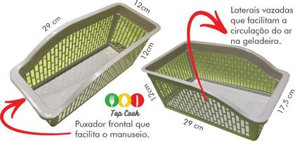 Imagem de Cesto Organizador Cozinha Geladeira  Armário KitC/4Pçs TCOOK