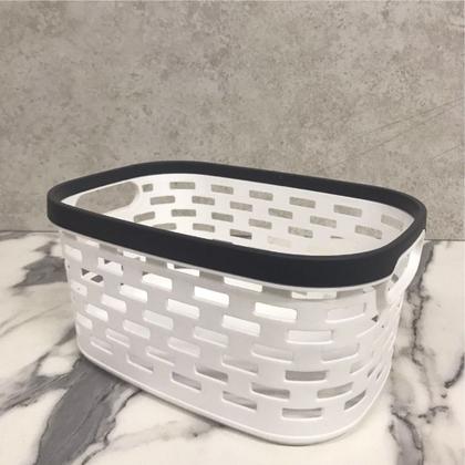Imagem de Cesto Organizador de plástico Multiúso Vazado com Alça 25cm