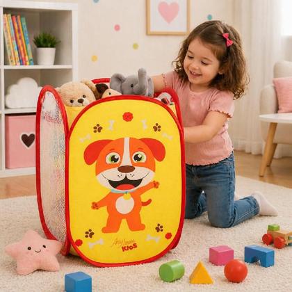 Imagem de Cesto Organizador Dobrável Infantil  Roupa Suja e Brinquedos com Alça