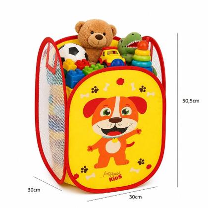 Imagem de Cesto Organizador Dobrável Infantil  Roupa Suja e Brinquedos com Alça