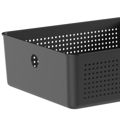 Imagem de Cesto Organizador Empilhável Multiuso Preto Flow 27x21cm Ou