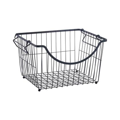Imagem de Cesto Organizador Empilhável Retangular Preto