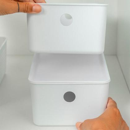 Imagem de Cesto Organizador Flow com tampa 34 X 15 X 9 - 4,5 litros