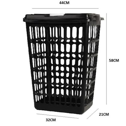 Imagem de Cesto organizador grande 48l roupa suja telado roupeiro grande 48 litros lavanderia quarto banheiro tampa multiuso brinq