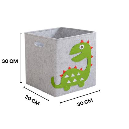 Imagem de Cesto organizador infantil 30cm dobrável em tecido poliéster estampa de animais brinquedos roupas