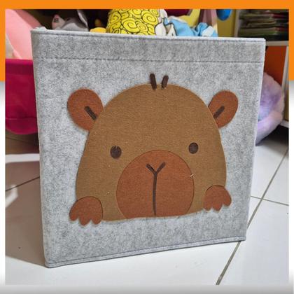 Imagem de Cesto Organizador Infantil Quarto Caixa Brinquedo Roupa Alça Cesto Organizador Criança Brinquedos Roupas infantis Livros Pelúcias Acessórios