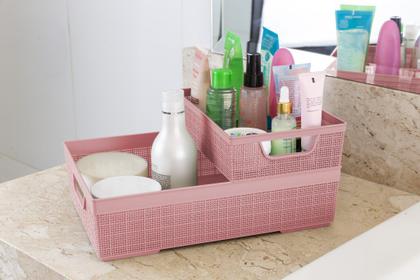 Imagem de Cesto Organizador Juta A3 11,5 Litros Rosa 45x32x9,5 Cm 3129 Jaguar