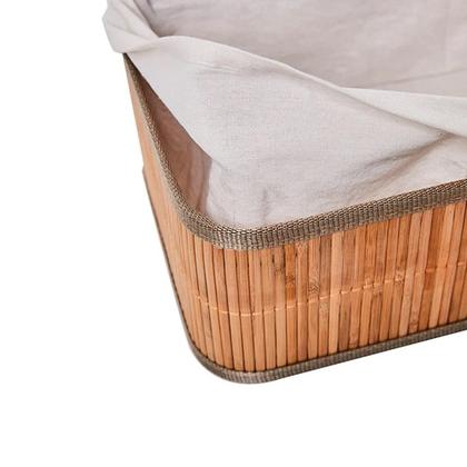 Imagem de Cesto Organizador Multiuso de Palha com Forro 29x19x10cm MEK