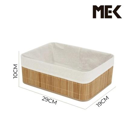 Imagem de Cesto Organizador Multiuso de Palha com Forro 29x19x10cm MEK