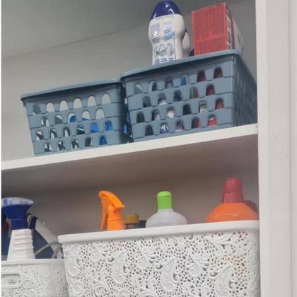 Imagem de Cesto Organizador Multiuso Decorativo Grande Retangular Alto PP