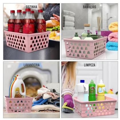 Imagem de Cesto Organizador Multiuso Decorativo Grande Retangular Alto PP