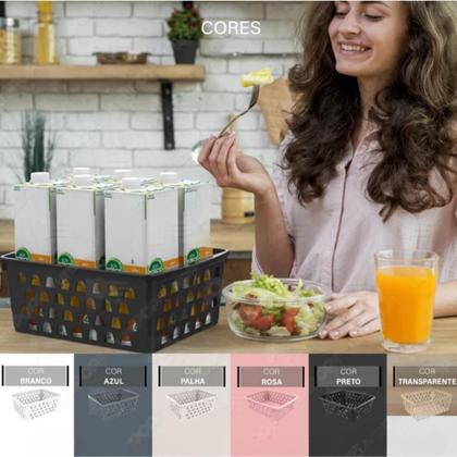 Imagem de Cesto Organizador Multiuso Decorativo Grande Retangular Alto PP