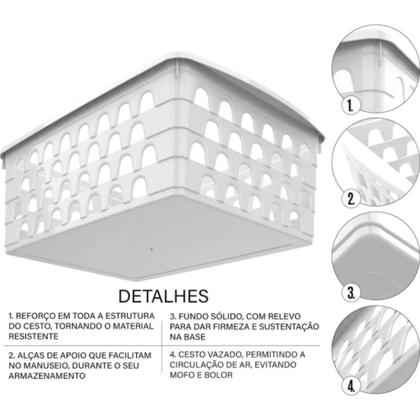 Imagem de Cesto Organizador Multiuso Decorativo Grande Retangular Alto PP