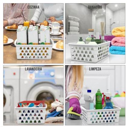 Imagem de Cesto Organizador Multiuso Decorativo Grande Retangular Alto PP