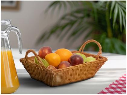 Cesto Organizador Multiuso Marrom Hauskraft Rattan Lily Imagem de Cesto Organizador Multiuso Marrom Hauskraft Rattan Lily