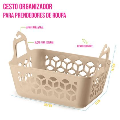 Imagem de Cesto Organizador Para Prendedores de Roupa Plástico Prático Funcional Armazenar Organizar Pregadores Eficiente para Varal
