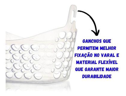 Imagem de Cesto Organizador Para Prendedores De Roupas Com Alça 3unid