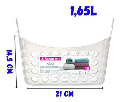 Imagem de Cesto Organizador Para Prendedores De Roupas Com Alça 3unid