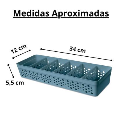Imagem de Cesto Organizador Pequeno com 5 Divisórias Removíveis em Plástico Resistente