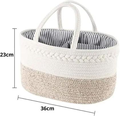 Imagem de Cesto Organizador Porta Fraldas Linha Rope 14 Litros em corda de Algodão Easy Decor