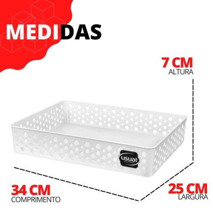 Imagem de Cesto Organizador Rattan Multiuso Armário Gaveta Lavanderia G (34x25)