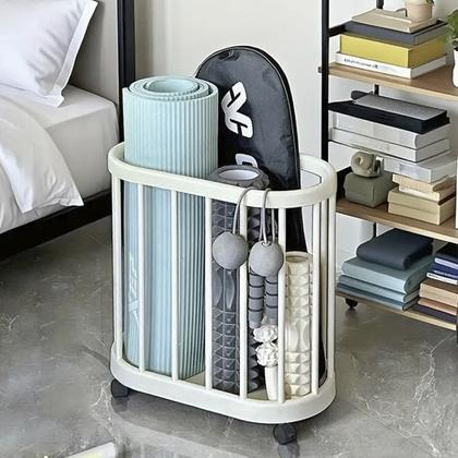 Imagem de Cesto Organizador Rodinhas Carrinho Multiuso Roupa Objetos Acessorios Banheiro Quarto Cozinha Salao Casa