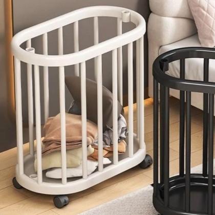 Imagem de Cesto Organizador Rodinhas Multiuso Carrinho Banheiro Cozinha Casa Salao LavanderiaPorta Objetos Roupa Organizaçao