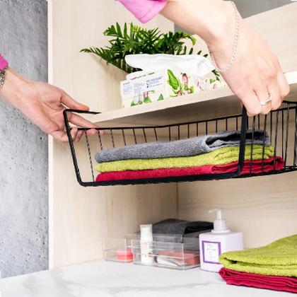 Imagem de Cesto organizador suspenso aramado multiuso gaveta encaixe