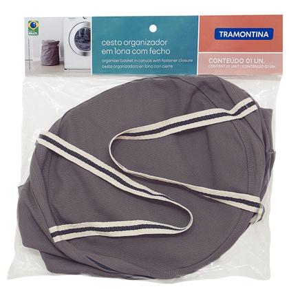 Imagem de Cesto Organizador Tramontina Em Lona Natural Com Fechamento Em Fecho
