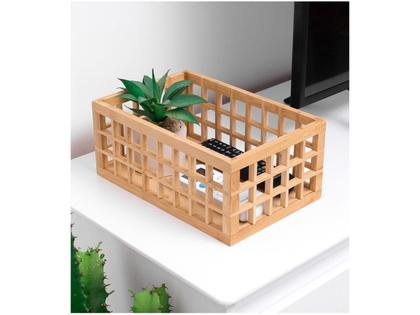 Imagem de Cesto organizador vazado em bambu natural